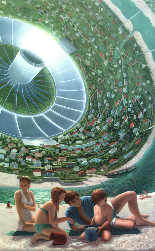 Family recreation in a Bernal Sphere Space Settlement