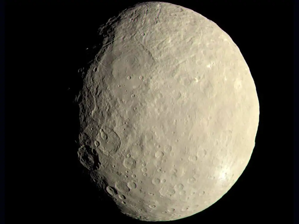 Redefined from being an asteroid to a dwarf planet, Ceres is the only dwarf planet in the inner solar system and is the largest object in the asteroid belt between Mars and Jupiter.